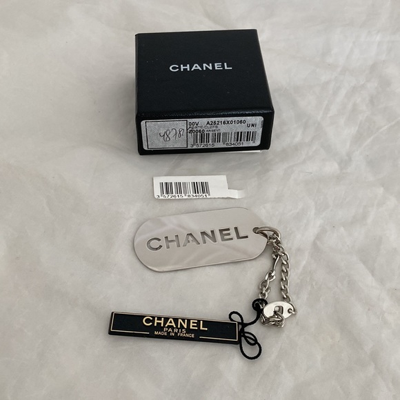Chanel Vintage Logo ID Dog Tag Charm - Picture 7 of 8